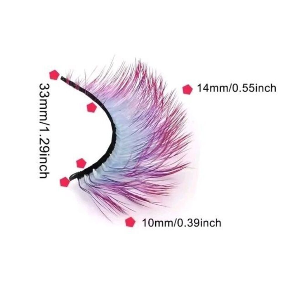NWOT Set of 5 Ombre Teal Magenta Lashes - Picture 5 of 5